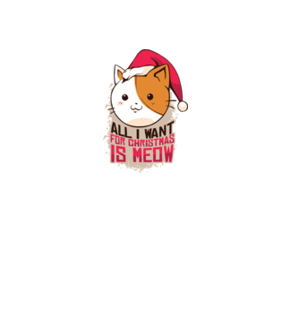 All I want for christmas is MEOW tricou cu pisică model negru pe tricou