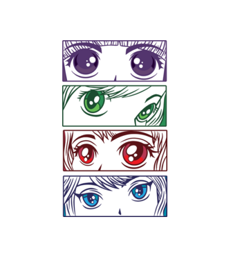 Anime ochi de fată Pop Art model alb pe tricou