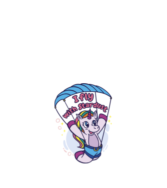 Unicorn parașutist model alb pe tricou