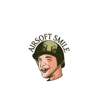 Zâmbet Airsoft model gri pe tricou