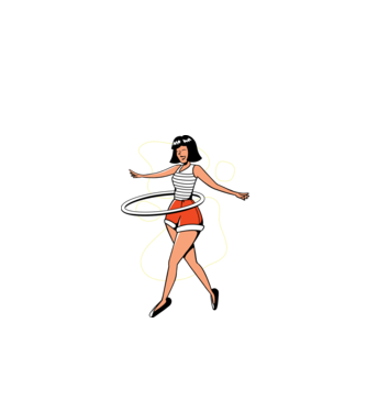 Cerc hula-hoop model negru pe tricou