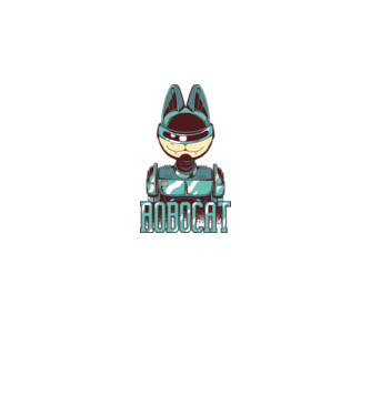 Robocat - Pisică Robot model alb pe tricou