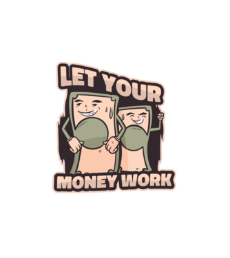 Let your money work model alb pe tricou