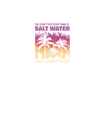 Retro Sunset - Apa sărată este leac pentru orice model negru pe tricou