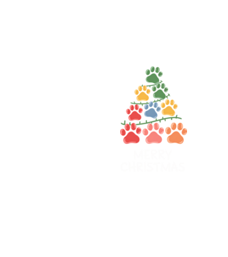 Merry Christmas Paws Negru model galben neon pe tricou