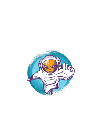 Alien Astronaut model negru pe tricou