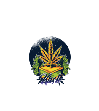 Marijuana Kush model negru pe tricou