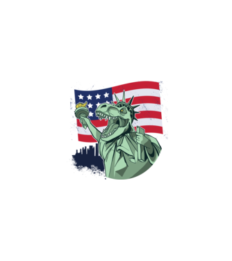Ziua Independenței americane 4 iulie T-rex model alb pe tricou