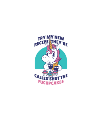 Unicorn Rețetă model alb pe tricou