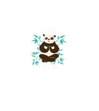 Stay Calm Panda meditație model negru pe tricou