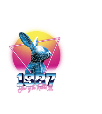 1987 Year of the Rabbit model alb pe tricou