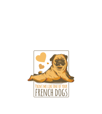 Mops sexy model alb pe tricou
