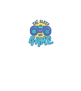 Eat Sleep and Game model alb pe tricou