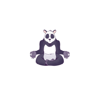 Panda Meditație model albastru jeanși pe tricou