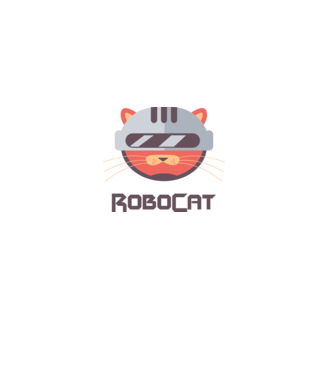 Robocat model negru pe tricou