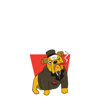 Bulldog englezesc cu trabuc model negru pe tricou