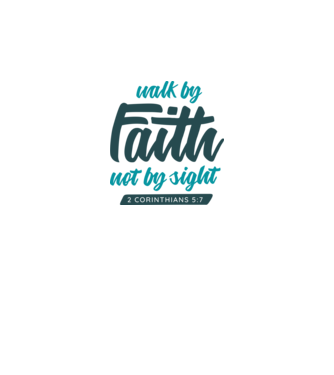 Walk by faith - Religie model alb pe tricou