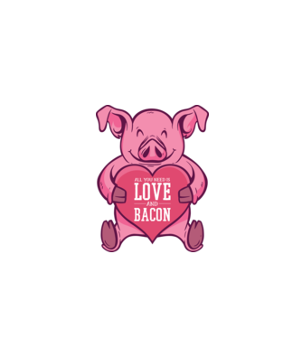 All you need is love and bacon model negru pe tricou