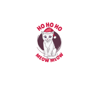 Ho Ho Ho Ho Ho Ho Ho Meow Meow Crăciun cu pisică model alb pe tricou