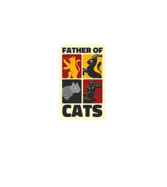 Father of Cats Game of Thrones parodie model negru pe tricou