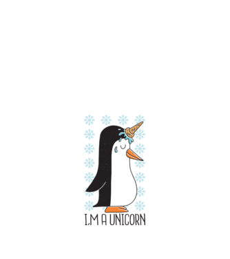 'I''m a Unicorn - Pinguin Unicorn' model nisipiu pe tricou