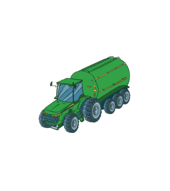 Tractor de recoltare model alb pe tricou