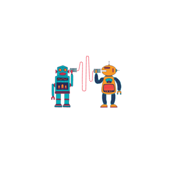Walkie Talkie Robot model gri pe tricou