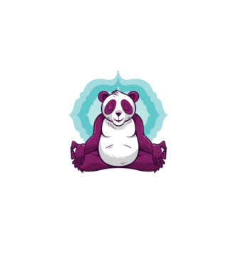 Panda Meditație model roz deschis pe tricou