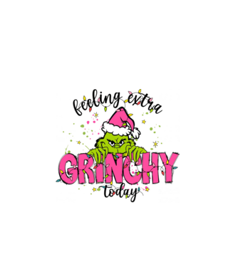 Feeling extra Grinchy today model alb pe tricou