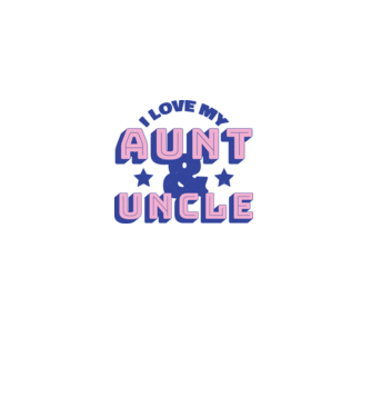 I Love My Aunt & Uncle model albastru regal pe tricou