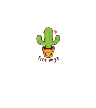 Free Hugz tricou amuzant Cactus model gri pe tricou