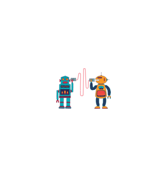 Walkie Talkie Robot model alb/roșu pe tricou