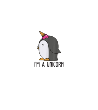 'I''m a unicorn - penguin' model roz deschis pe tricou