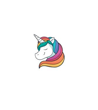 Cap de unicorn model alb/roșu pe tricou