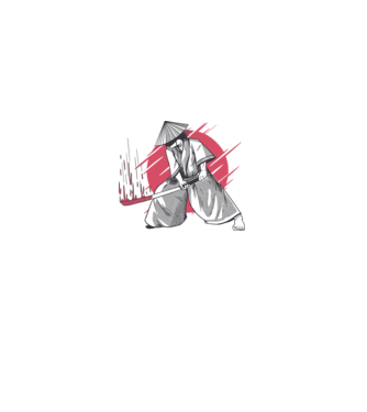 Sabie de samurai model alb pe tricou
