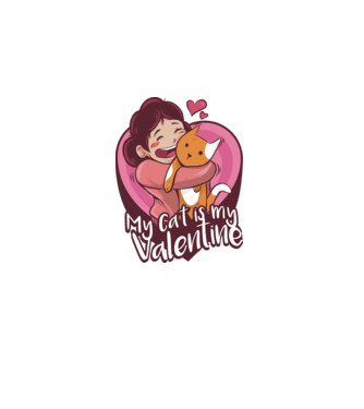 'Pisica mea este dragostea mea Tricou drăguț pentru Valentine''s Day' model alb pe tricou