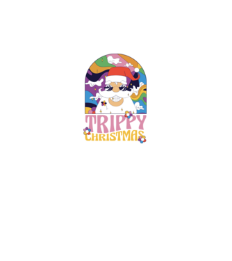 Trippy Christmas model negru pe tricou
