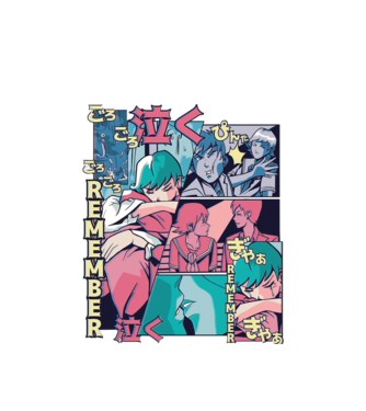 Anime Vaporwave benzi desenate model alb pe tricou