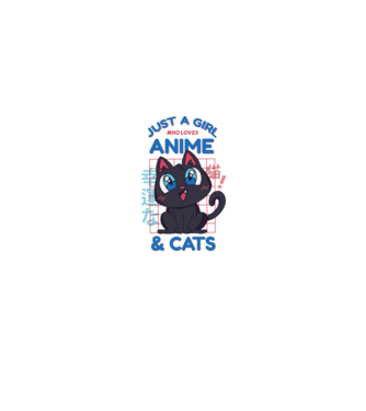 Doar o fată căreia îi place Anime și Pisicile model alb pe tricou