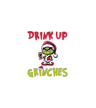 Drink up Grinches model alb pe tricou