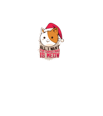 All I want for christmas is MEOW tricou cu pisică model turcoaz pe tricou