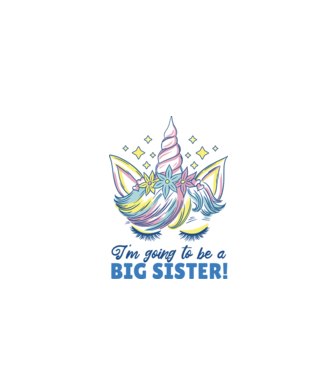 O să fiu un frate mai mare Unicorn model alb pe tricou