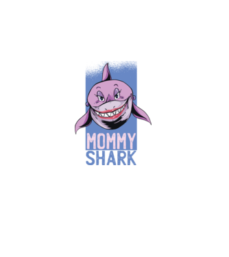 Mommy Shark tricou pentru mama model negru pe tricou