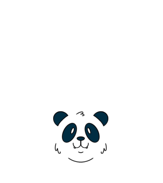 Cap de panda model alb pe tricou