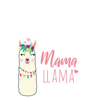 Mama Llama model negru pe tricou