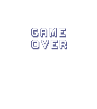 Game Over model alb pe tricou