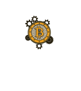 Mecanică Bitcoin model alb pe tricou