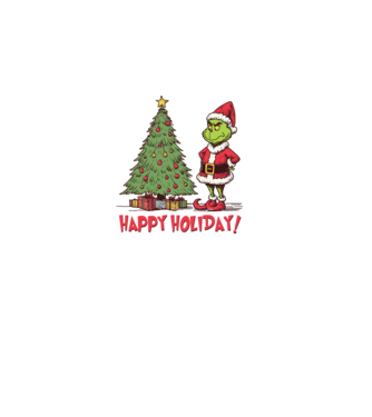 Happy Holiday Grinch model verde pe tricou