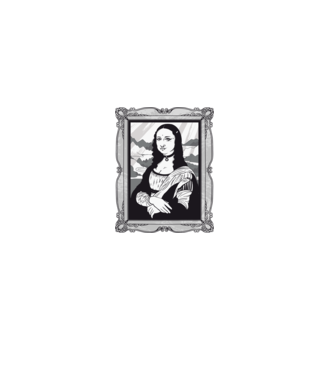 Mona Lisa gotică model negru pe tricou
