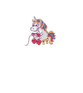 Gamer Unicorn model albastru deschis pe tricou